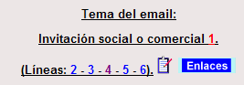 Pasar de una línea a otra del email por los enlaces que se ven aquí...