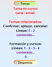 Menú con recomendaciones para encontrar más glosarios parecidos...