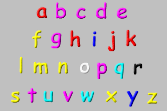 imagen de las letras del abecedario inglés.
